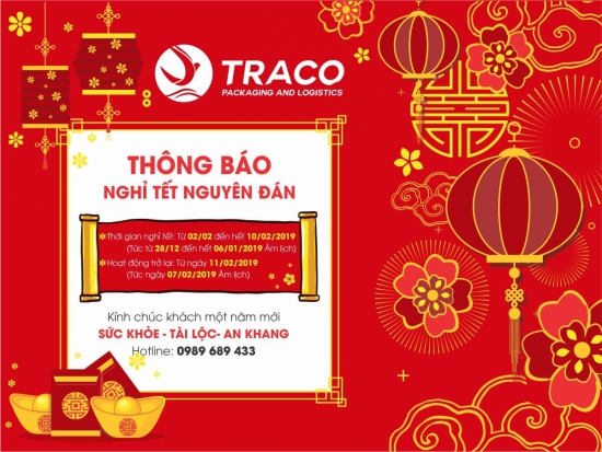 THÔNG BÁO LỊCH NGHỈ TẾT NGUYÊN ĐÁN KỶ HỢI NĂM 2019