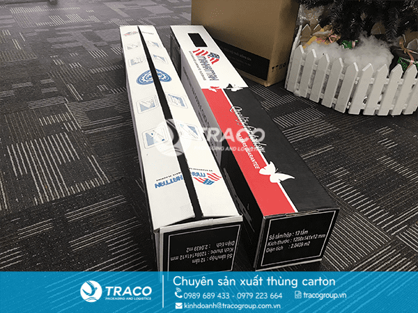 thùng carton 3 lớp đựng gỗ ván sàn