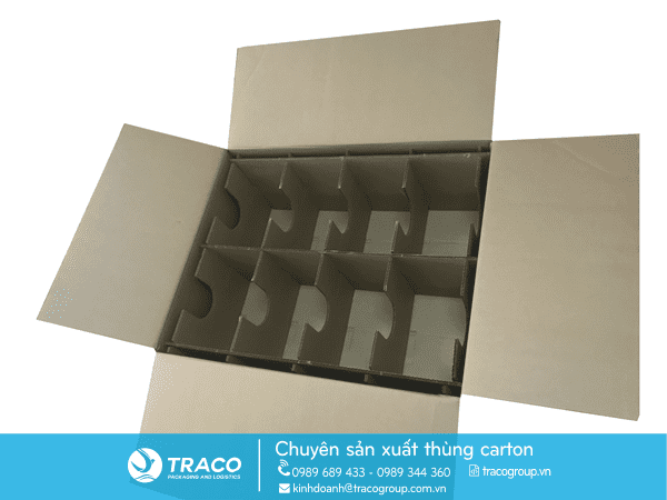 Thùng carton đựng thuốc ngành dược phẩm có vách ngăn chống va đập